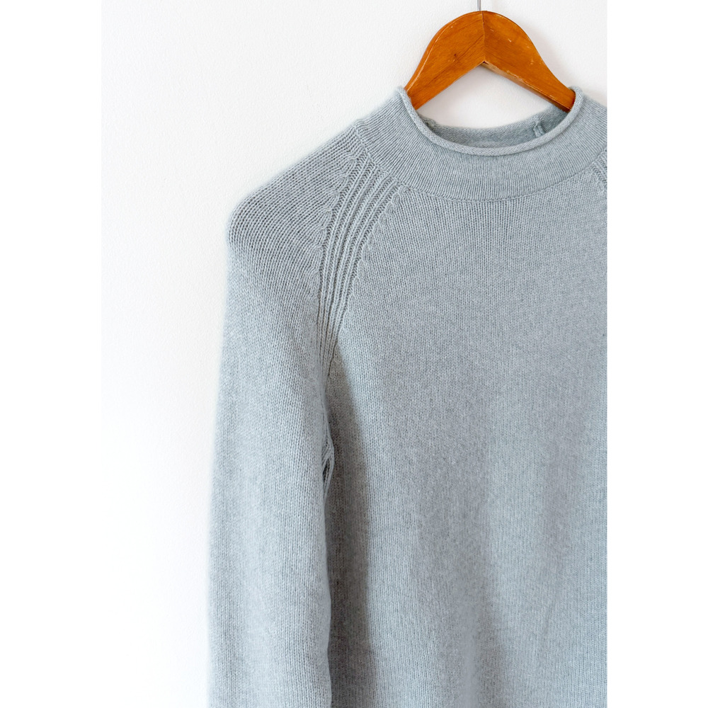 J.Crew Women's 1988 Rollneck Sweater Merino Wool Light Powder Blue Knit Top - Picture 6 of 8